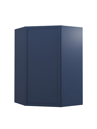 Petit Blue Shaker Wdc2436 Diagonal Corner Wall Cabinet Closed
