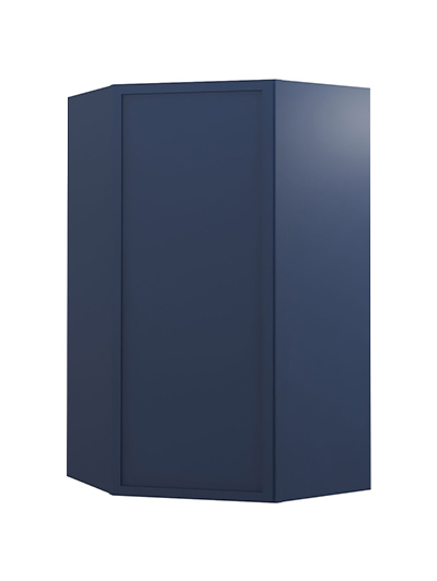 Petit Blue Shaker Wdc2442 Diagonal Corner Wall Cabinet Closed