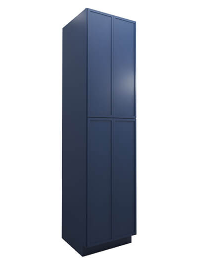 Petit Blue Shaker Wp2496b Four Door Pantry Cabinet Closed