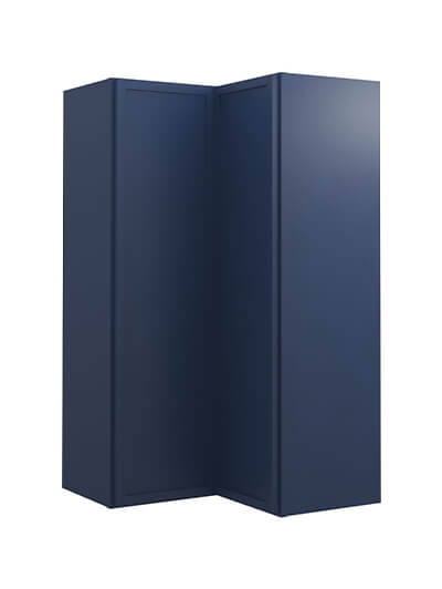 Petit Blue Shaker Wsq2442 Corner Wall Cabinet Closed