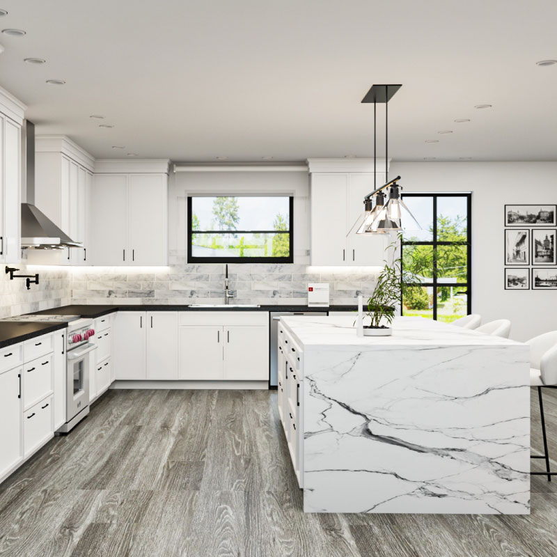 Petit White Shaker Slim Cabinet Line | CabinetSelect.com