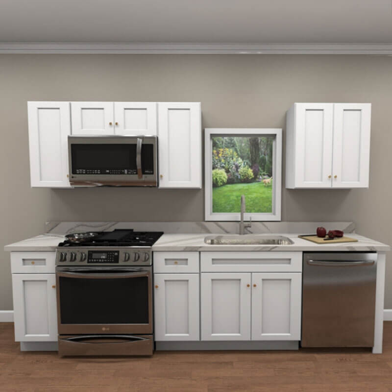 10ft Run Ice White Shaker Kitchen | CabinetSelect.com
