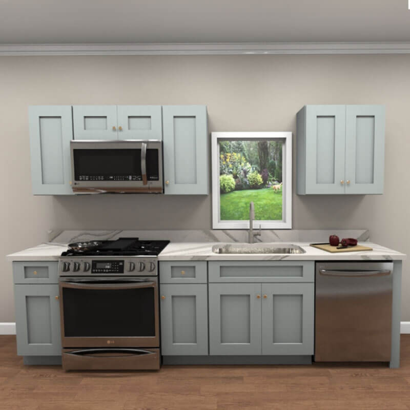 10ft Run Lait Grey Shaker Kitchen | CabinetSelect.com