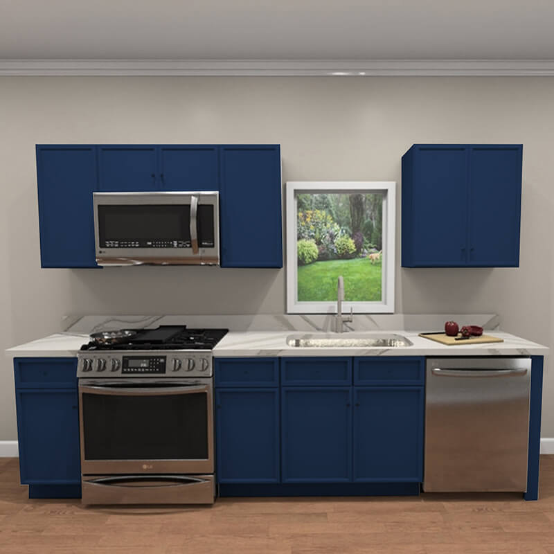 10ft Run Petit Blue Shaker Kitchen | CabinetSelect.com