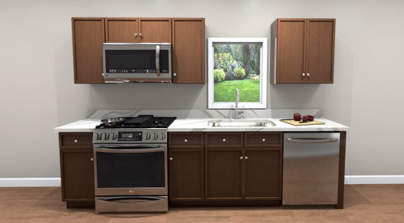 10ft Run Petit Brown Shaker Kitchen Cabinet | CabinetSelect.com