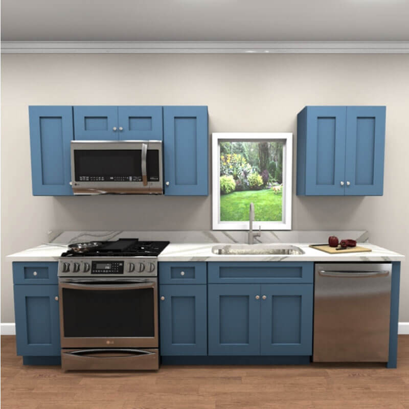 10ft Run Xterra Blue Shaker Kitchen | CabinetSelect.com
