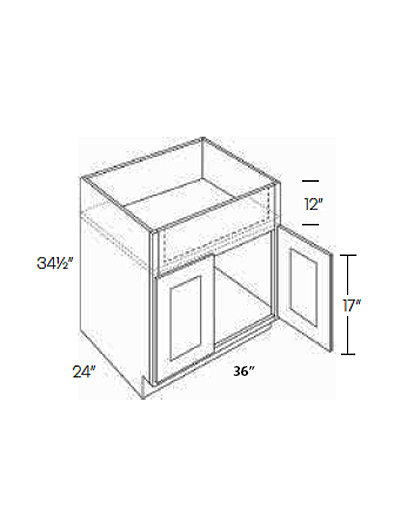 L11-SB36-FS: Luxor Espresso 36″ Farm Sink base Cabinet
