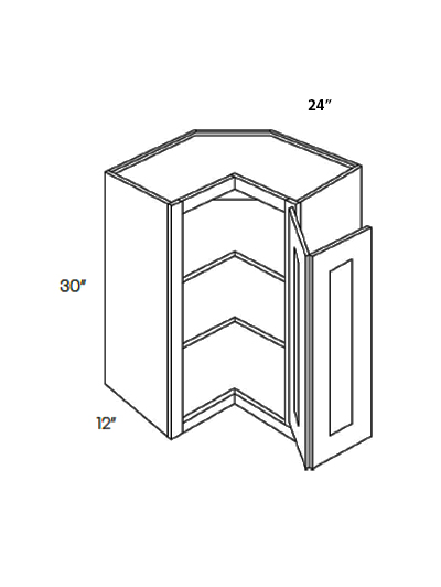 L03-WSQ2430: Luxor Misty Grey 24″ Corner Wall Cabinet