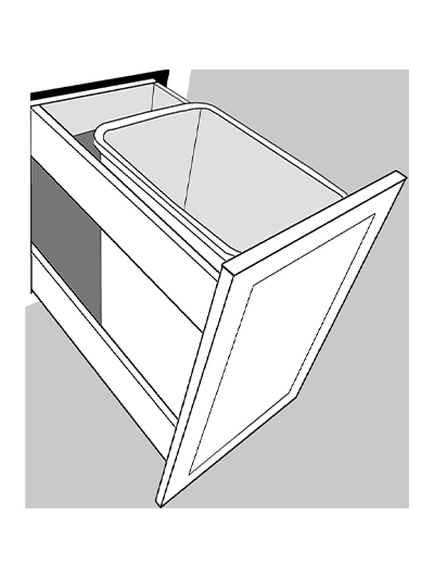 Waste Basket Insert for B15FD- Euro Medium Oak
