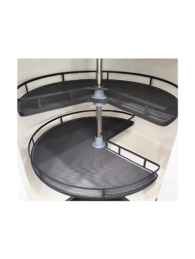 Euro Medium Oak Metal Lazy Susan