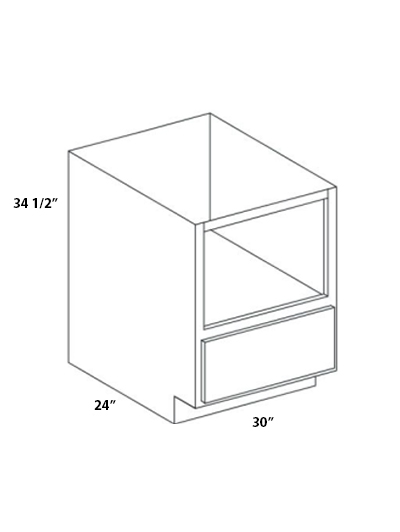 Euro Medium Oak 30″W X 341/2″H X 24″D Microwave Base Cabinet