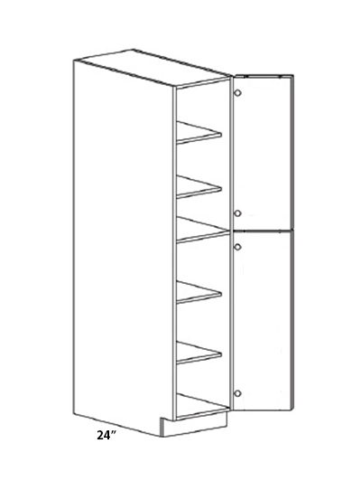 Euro Dark Oak 15″W X 90″H X 24″D Double Door Pantry Cabinet