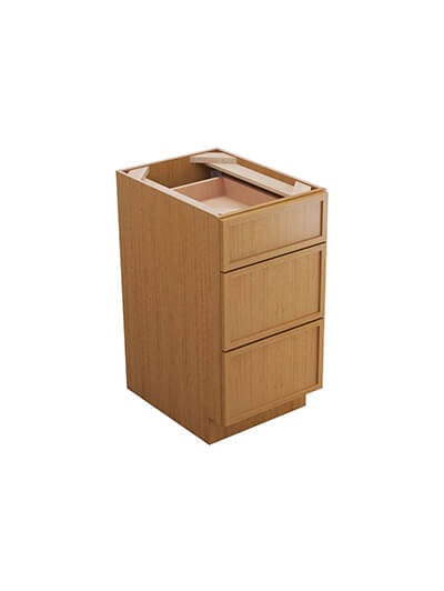 Petit Sand Shaker Db18 Three Drawer Base Cabinet Closed