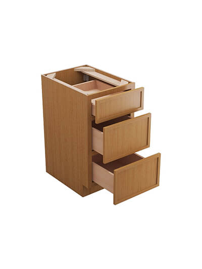 PS-DB18(3): Petit Sand Shaker 18″ 3 Drawer Base Cabinet