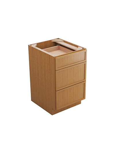 Petit Sand Shaker Db21 Three Drawer Base Cabinet Closed
