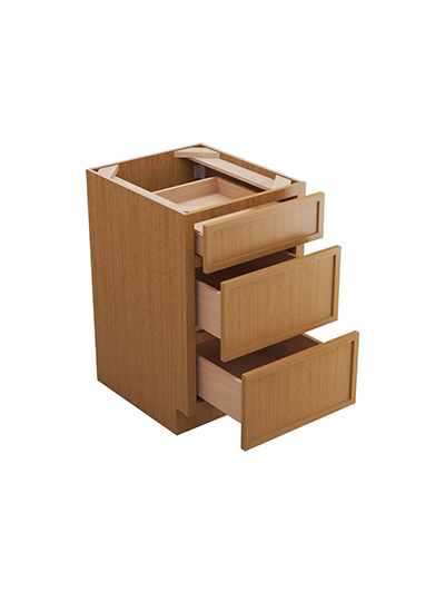 PS-DB24(3): Petit Sand Shaker 24″ 3 Drawer Base Cabinet