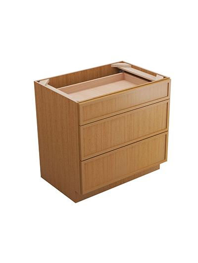 Petit Sand Shaker Db36 Three Drawer Base Cabinet Closed