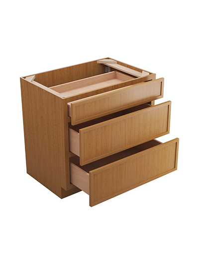 PS-DB36(3): Petit Sand Shaker 36″ 3 Drawer Base Cabinet