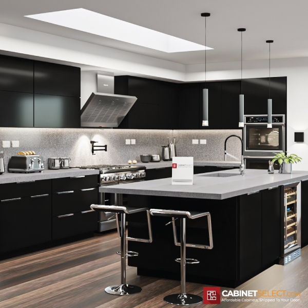 Euro Gloss Black Kitchen Cabinet Line Category | CabinetSelect.com