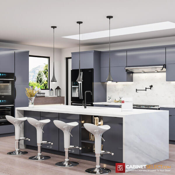 Gloss Grey Euro Kitchen Cabinet Line Category | Cabinetselect.com