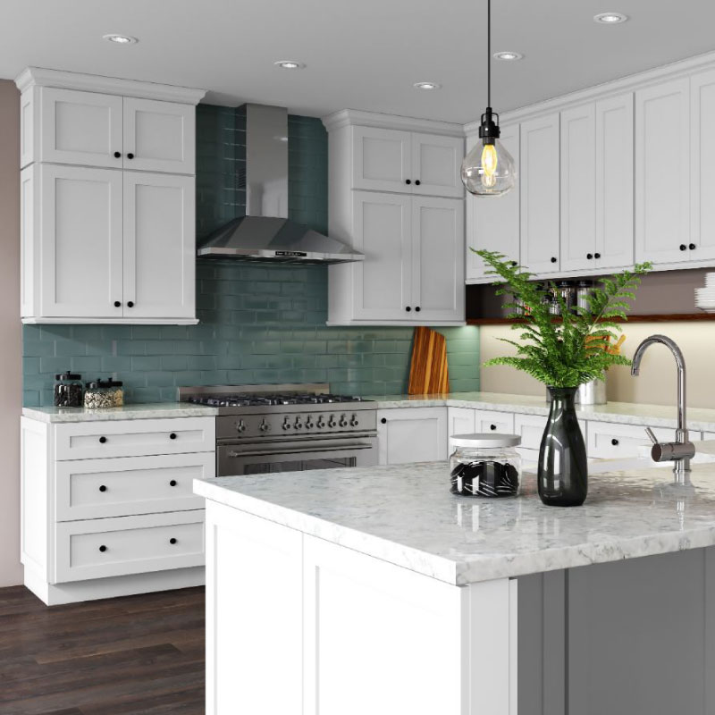 Ice White Shaker Cabinet | CabinetSelect.com