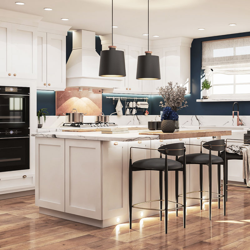 Ice White Shaker Cabinets | CabinetSelect.com