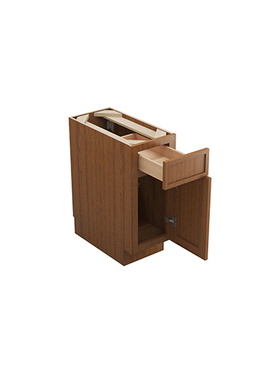 PR-B12: Petit Brown Shaker 12″ 1 Drawer 1 Door Base Cabinet