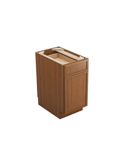 Petit Brown Shaker B15 Single Door Base Cabinet Closed