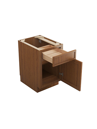 PR-B18: Petit Brown Shaker 18″ 1 Drawer 1 Door Base Cabinet