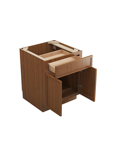 PR-B24B: Petit Brown Shaker 24″ 1 Drawer 2 Door Base Cabinet