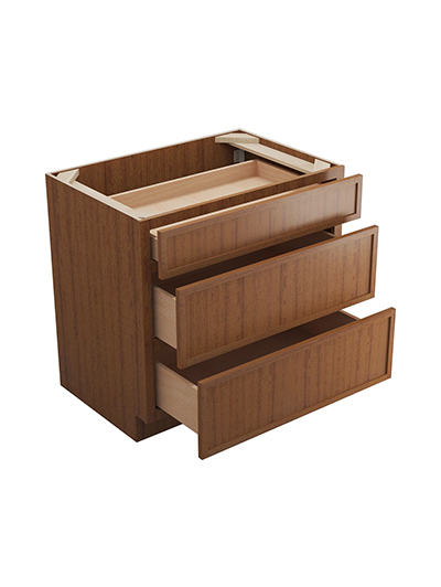 PR-DB36(3): Petit Brown Shaker 36″ 3 Drawer Base Cabinet