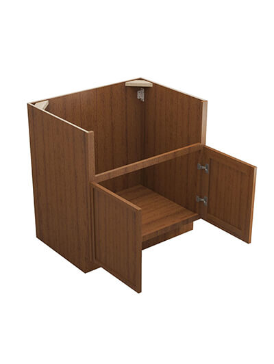 PR-FSB30B: Petit Brown Shaker 30″ 2 Door Farm Sink Base Cabinet