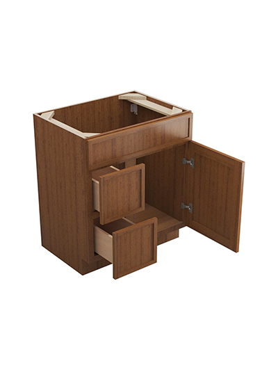 PR-S3021DL-34-1/2″: Petit Brown Shaker 30″ Left Drawers (2) Vanity
