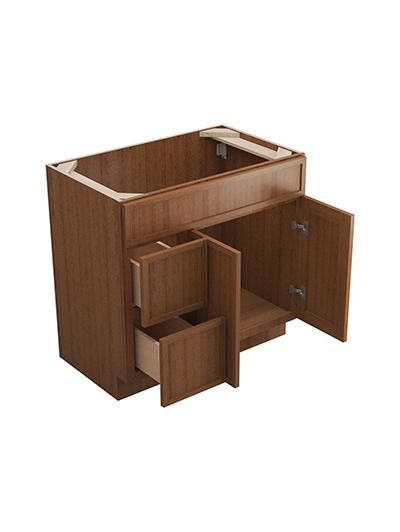 PR-S3621BDL-34-1/2″: Petit Brown Shaker 36″ Left drawers (2) Vanity
