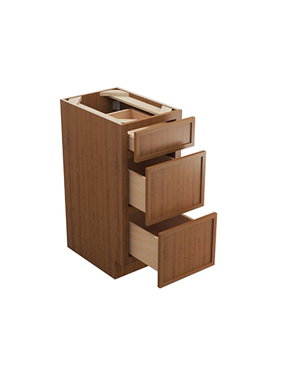 PR-SVB1521-34-1/2″: Petit Brown Shaker 15″ Three Drawer Base vanity
