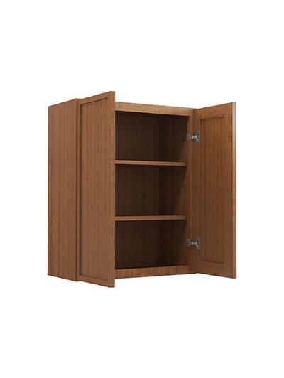 PR-W2430B: Petit Brown Shaker 24″ Double Door Wall Cabinet