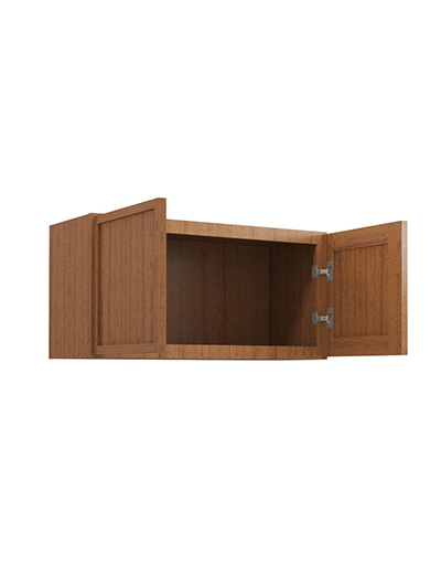 PR-W3015B: Petit Brown Shaker 30″ Double Door Bridge Wall Cabinet