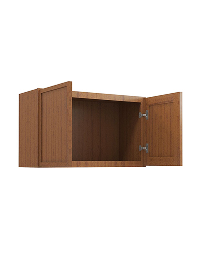 PR-W3018B: Petit Brown Shaker 30″ Double Door Bridge Wall Cabinet