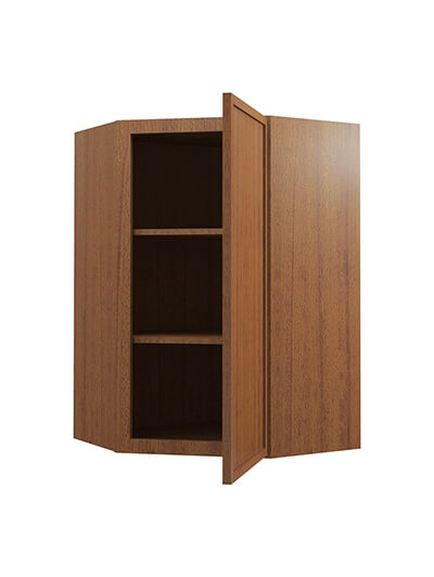 PR-WDC2436: Petit Brown Shaker 24″ Diagonal Corner Wall Cabinet