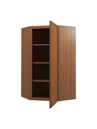 PR-WDC2442: Petit Brown Shaker 24″ Diagonal Corner Wall Cabinet