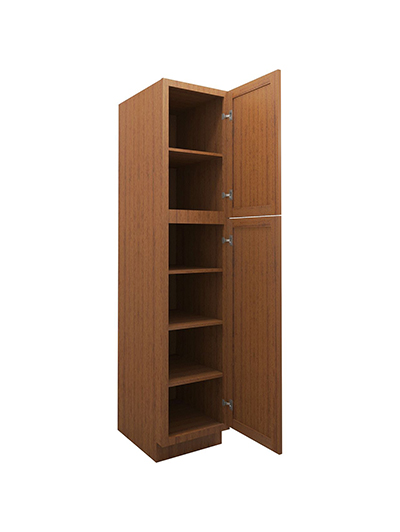 PR-WP1884: Petit Brown Shaker 18″ 2 Door Pantry Cabinet