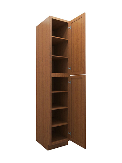 PR-WP1896: Petit Brown Shaker 18″ 2 Door Pantry Cabinet