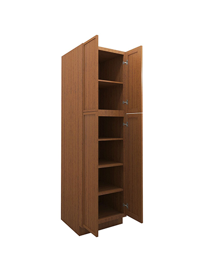 PR-WP2490B: Petit Brown Shaker 24″ 4 Door Pantry Cabinet