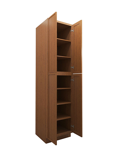 PR-WP2496B: Petit Brown Shaker 24″ 4 Door Pantry Cabinet