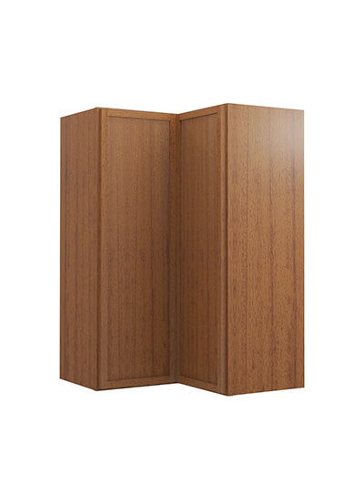 Petit Brown Shaker Wsq2436 Corner Wall Cabinet Closed