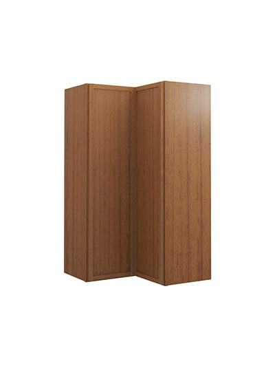 Petit Brown Shaker Wsq2442 Corner Wall Cabinet Closed