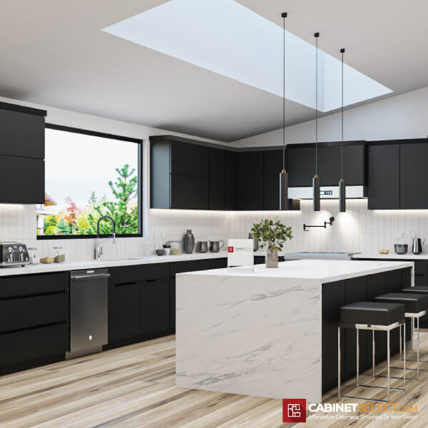 Euro Black Matte Kitchen Cabinet Line Category | CabinetSelect.com