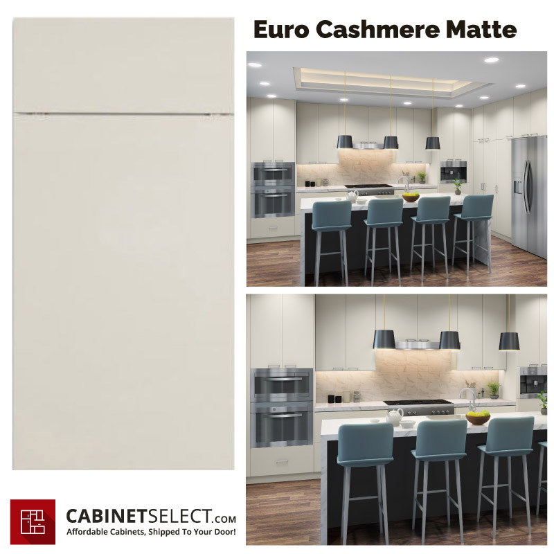 Euro Cashmere Matte Cabinets – 10ft Run