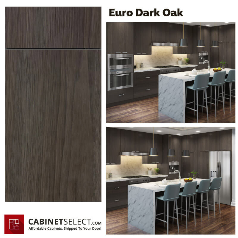 Euro Dark Oak Cabinets – 10ft Run