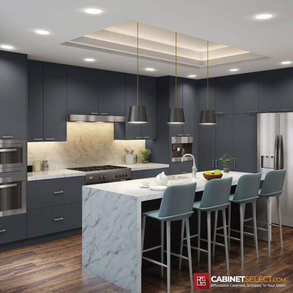 Euro Matte Grey Kitchen Cabinet Line Category | CabinetSelect.com
